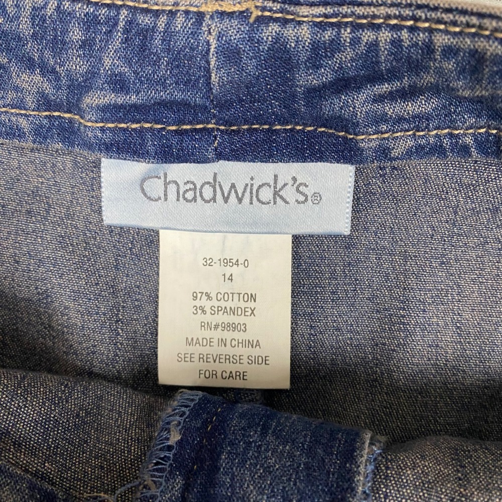 Chadwick's Pleated A-Line Stretch Denim Skirt Women 14 Blue - Picture 3 of 6